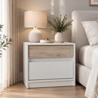 Тумба приліжкова Еверест Стайл-500 50,2х39х44,2 см Німфея Альба (білий)/Дуб краф сірий (EVR-071161)