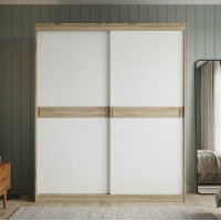Шкаф-купе Эверест Соната 1800 двухдверный 180х60х217 дуб сонома/белый (EVR-2398)