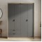 Шафа розпашна для одягу з висувними шухлядами (штанга - полиці) Еверест Сіті-1600 160,2х50х204,6 см Дуб сонома/Графіт (EVR-071123)