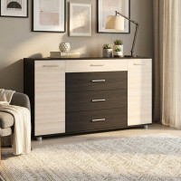 Комод для гостиной Эверест Бриз К-6 130х38х72.5 венге/дуб молочный (телескопы) (EVR-2476)