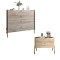 Гарнитур в спальню комод и прикроватная тумба на 2 ящика черные ножки LION Wood Дуб Сонома (LION-041528)