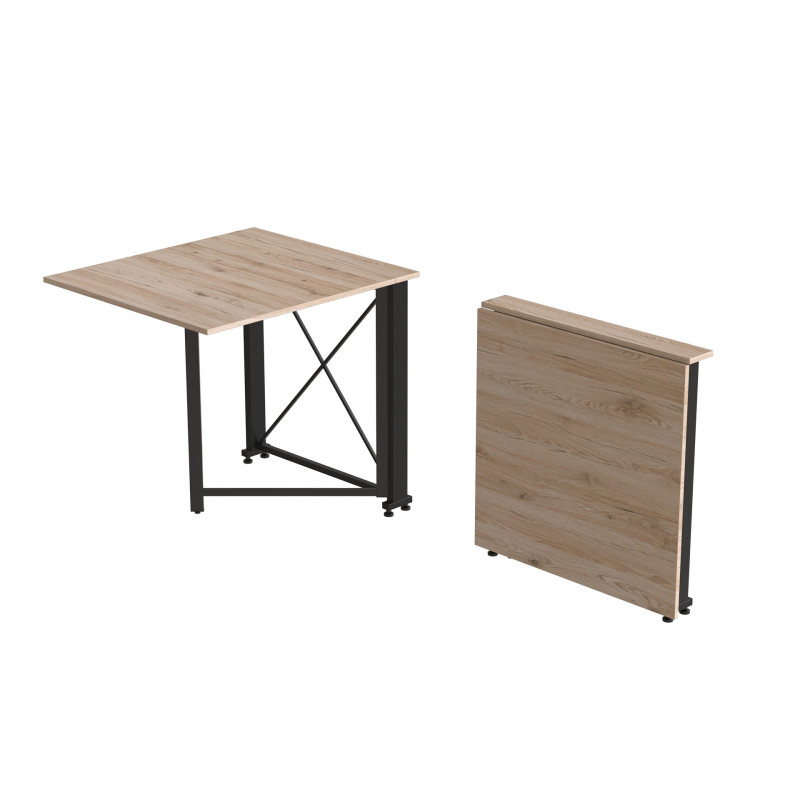 Стол-книжка трансформер Орион 1 Ferrum-decor 750x810x730 Черный металл ДСП Дуб Сан-Марино 16 мм (FRD-104598)