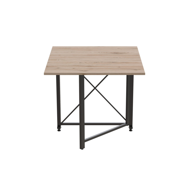 Стол-книжка трансформер Орион 1 Ferrum-decor 750x810x730 Черный металл ДСП Дуб Сан-Марино 16 мм (FRD-104598)