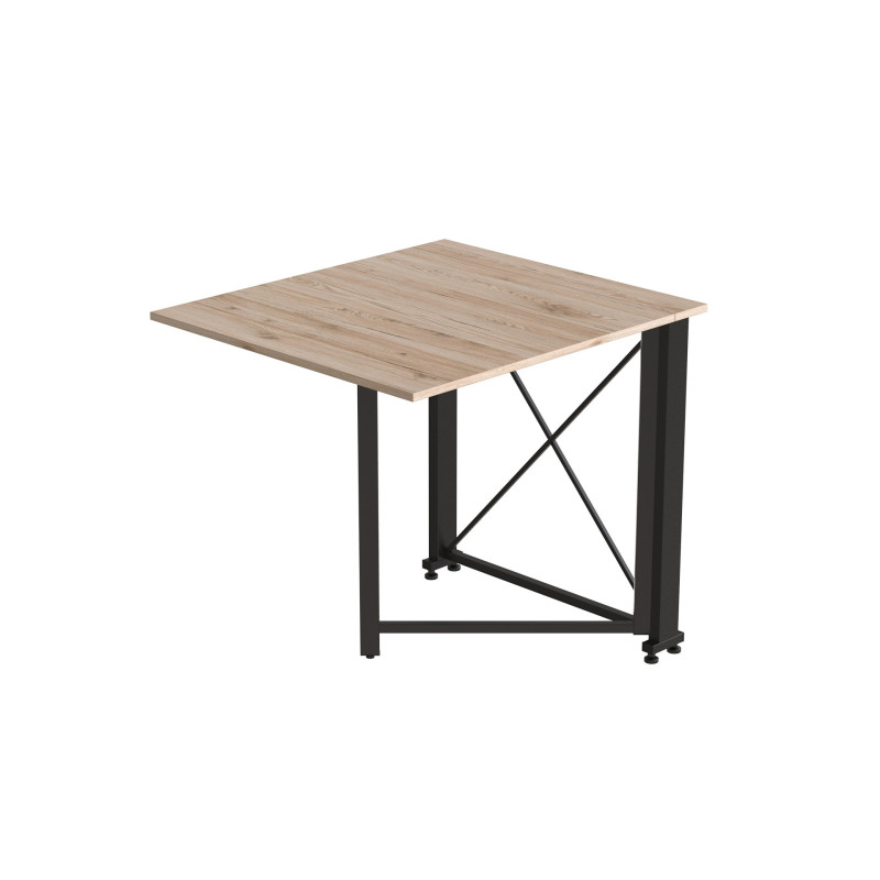 Стол-книжка трансформер Орион 1 Ferrum-decor 750x810x730 Черный металл ДСП Дуб Сан-Марино 16 мм (FRD-104598)