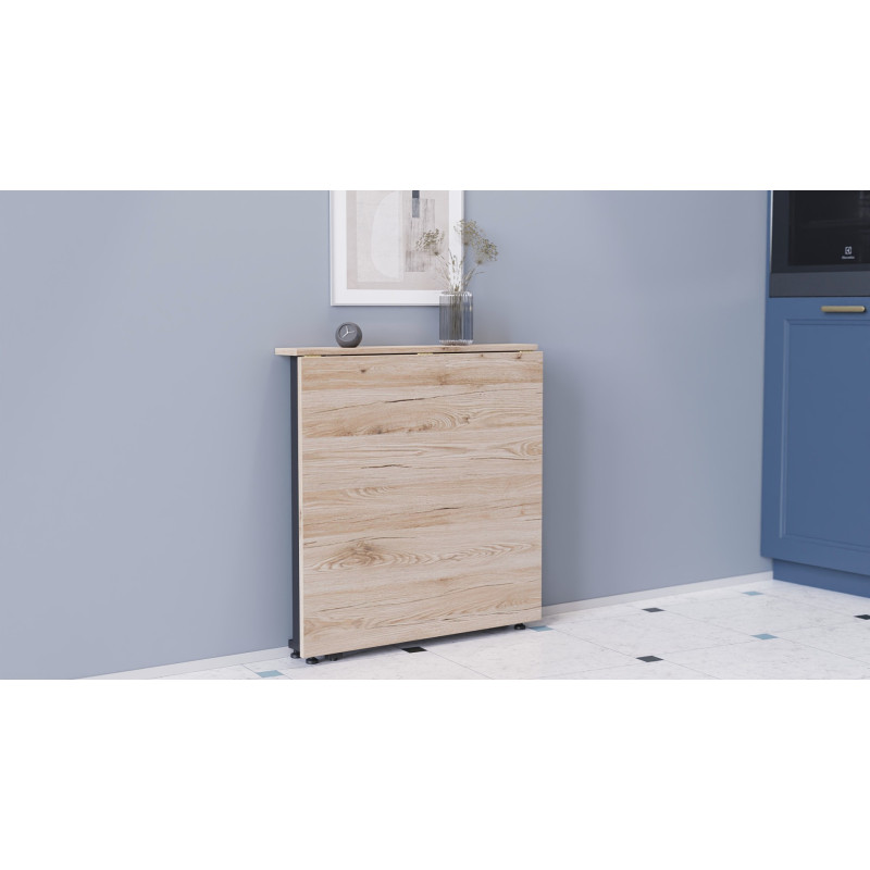 Стол-книжка трансформер Орион 1 Ferrum-decor 750x810x730 Черный металл ДСП Дуб Сан-Марино 16 мм (FRD-104598)