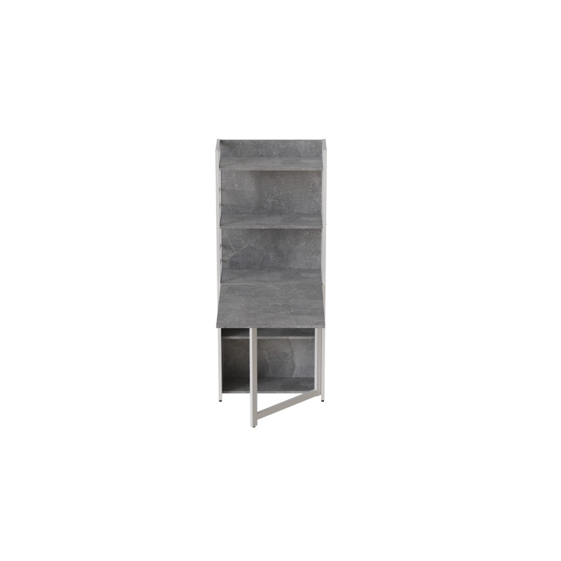 Стіл книжка з етажеркою Практик 2 Ferrum-decor 1555x640x990 Білий метал ДСП Бетон 16 мм (FRD-104638)