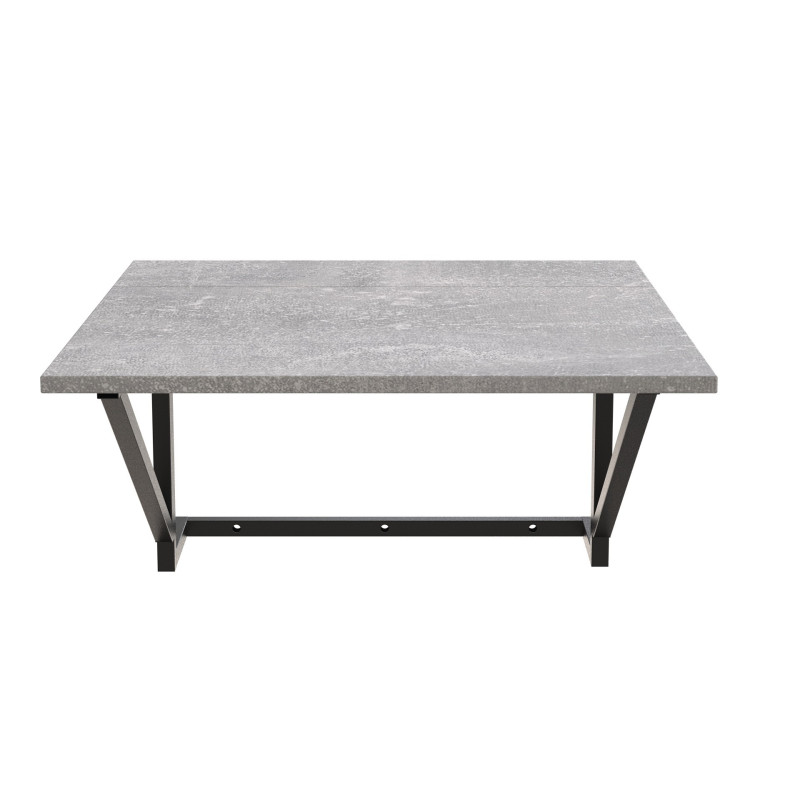 Стол раскладной Александр 7 Ferrum-decor 750x600x700 Черный металл ДСП Бетон 16 мм (FRD-104898)