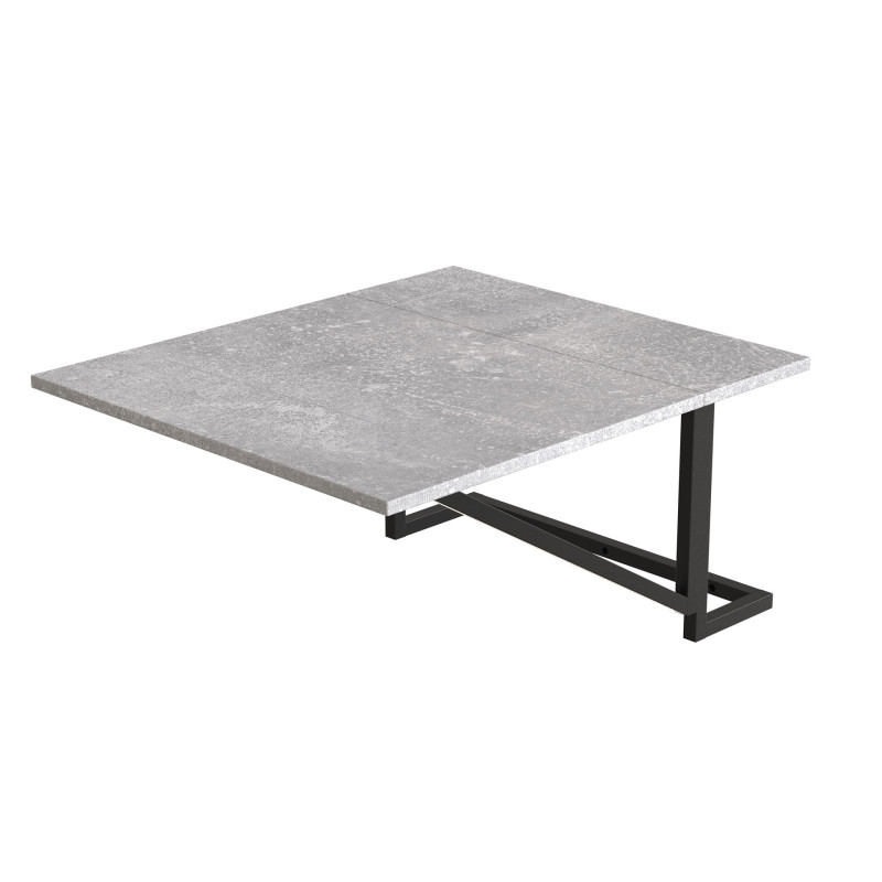 Стол раскладной Александр 7 Ferrum-decor 750x600x700 Черный металл ДСП Бетон 16 мм (FRD-104898)