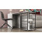 Стол-тумба трансформер Смарт 2/2 Ferrum-decor 750x1450x600 Черный металл ДСП Бетон 16 мм (FRD-105108)