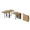 Стол-книжка трансформер Орион 2 Ferrum-decor 750x1520x730 Черный металл ДСП Дуб Артизан 16 мм (FRD-104588)
