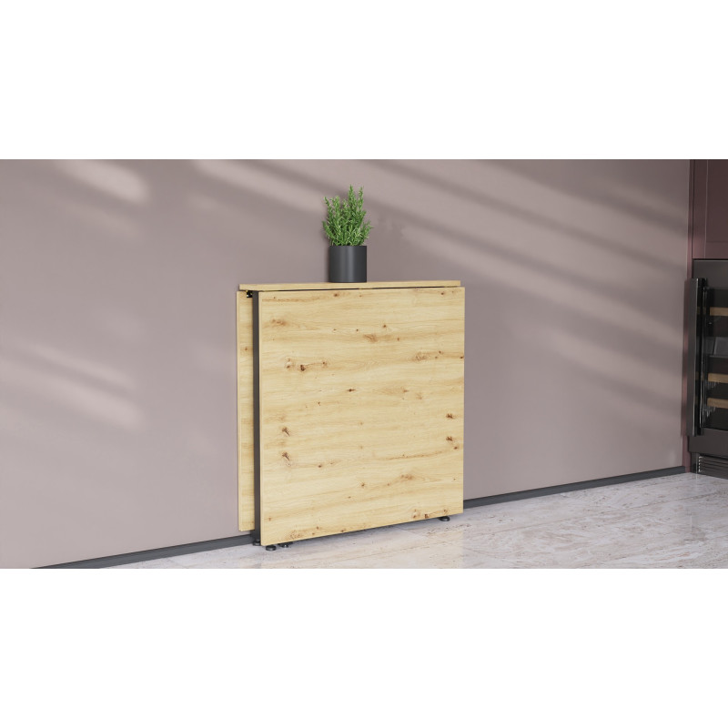 Стол-книжка трансформер Орион 2 Ferrum-decor 750x1520x730 Черный металл ДСП Дуб Артизан 16 мм (FRD-104588)