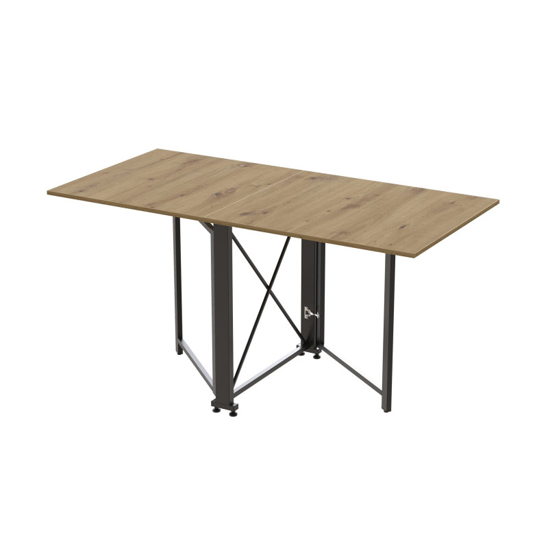 Стол-книжка трансформер Орион 2 Ferrum-decor 750x1520x730 Черный металл ДСП Дуб Артизан 16 мм (FRD-104588)