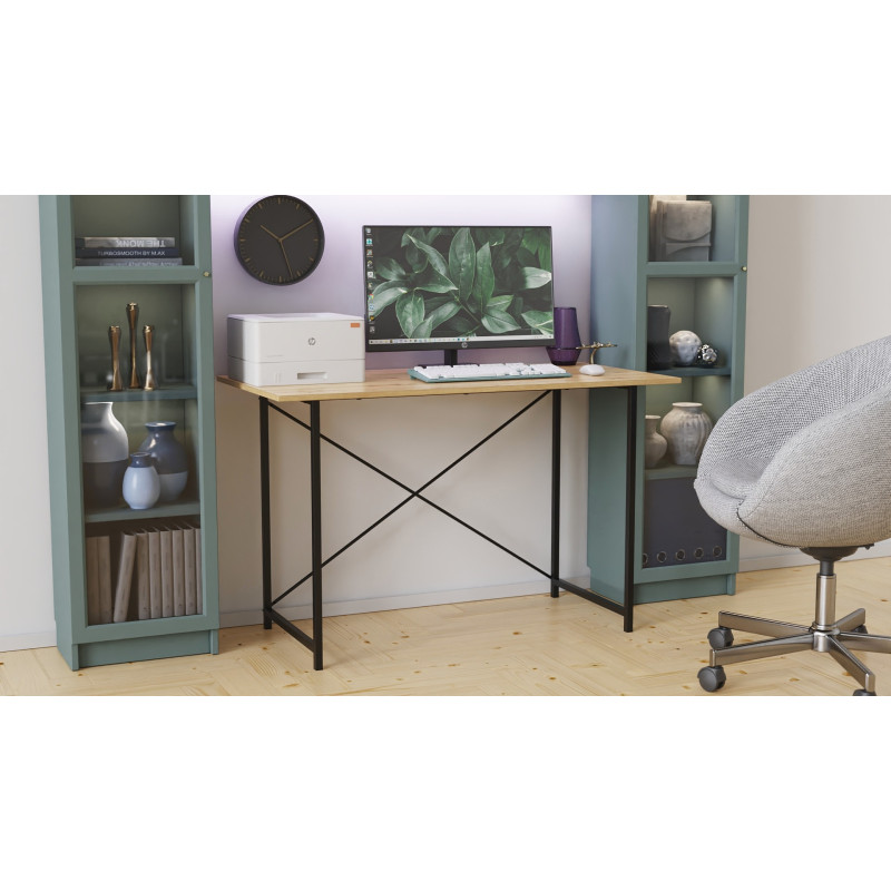 Стіл письмовий Line Лайт Ferrum-decor 750x1000x600 Чорний метал ДСП Дуб Артизан 16 мм (FRD-104848)