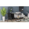 Стіл-тумба трансформер Смарт 3/2 з етажеркою Ferrum-decor 1430x1450x600 Чорний метал ДСП Сосна Кембра 16 мм (FRD-105118)