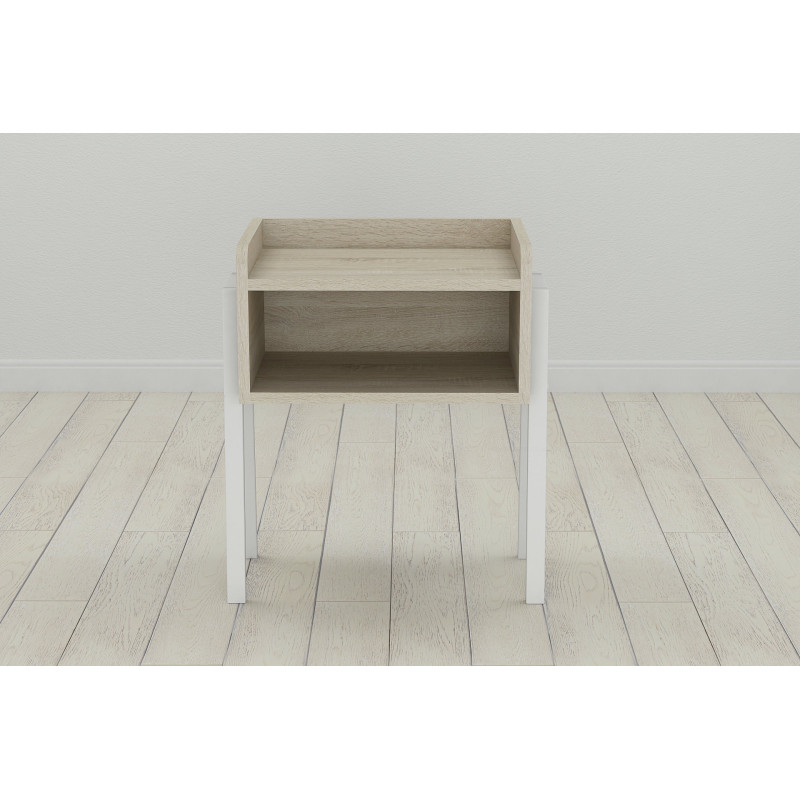 Тумба модульна Ferrum-decor Джузі 540x450x320 метал Білий ДСП Сонома 16 мм (FRD-102978)