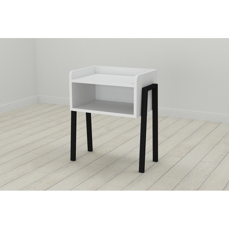 Тумба модульна Ferrum-decor Джузі 540x450x320 метал Чорний ДСП Біле 16 мм (FRD-102968)