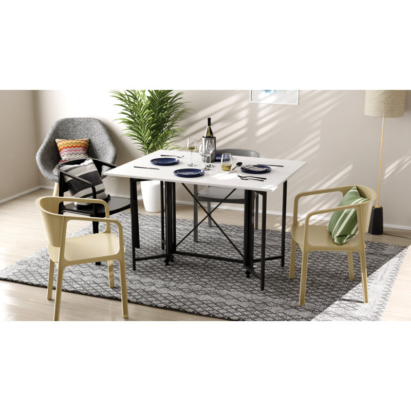 Стол-книжка трансформер Спайдер Ferrum-decor 750x1150x880 Черный металл ДСП Белое 16 мм (FRD-105088)