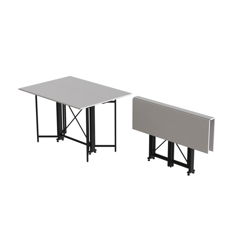 Стол-книжка трансформер Спайдер Ferrum-decor 750x1150x880 Черный металл ДСП Белое 16 мм (FRD-105088)