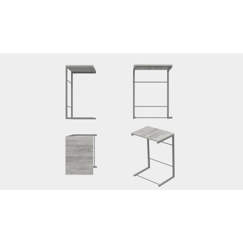 Столик приставний Террі Ferrum-decor 650x440x330 Сірий метал ДСП Бетон 16 мм (FRD-104668)