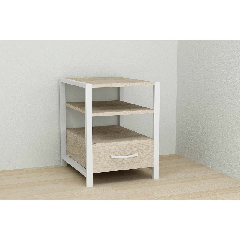 Тумба універсальна Ferrum-decor Вів'єн 1/1 50x41x40 білий ДСП Дуб Сонома 16мм (FRD-104148)