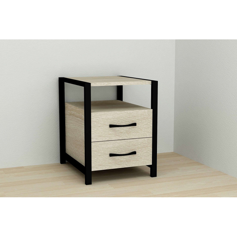Тумба універсальна Ferrum-decor Вів'єн 2/2 50x41x40 чорний ДСП Дуб Сонома 16мм (FRD-104158)