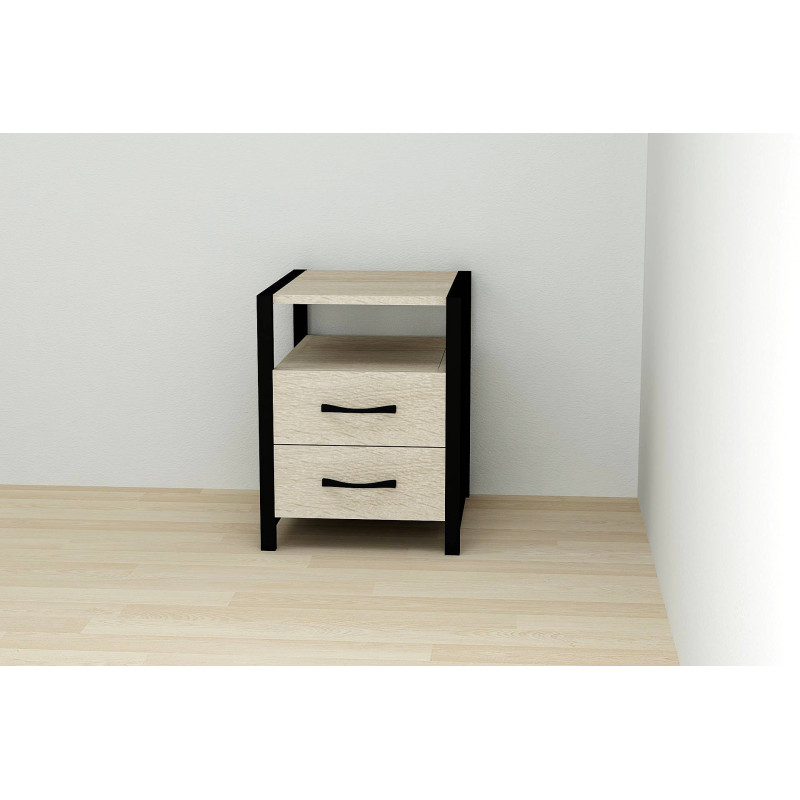 Тумба універсальна Ferrum-decor Вів'єн 2/2 50x41x40 чорний ДСП Дуб Сонома 16мм (FRD-104158)