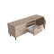 Тумба Лестер на конусних ніжках Ferrum-decor 48x139x38 Чорний метал ДСП Дуб Сан-Марино 16 мм (FRD-106806)