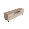 Тумба Лестер на конусних ніжках Ferrum-decor 48x139x38 Чорний метал ДСП Дуб Сан-Марино 16 мм (FRD-106806)