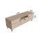Тумба Лестер на конусних ніжках Ferrum-decor 48x139x38 Чорний метал ДСП Дуб Сан-Марино 16 мм (FRD-106806)