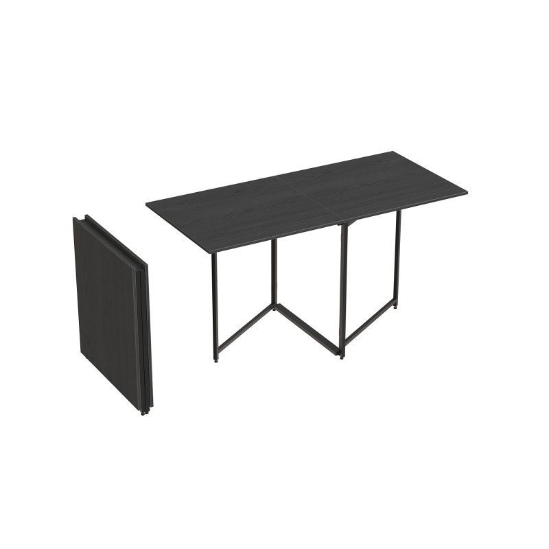 Стол трансформер книга Панама Ferrum-decor 75x148x68 Черный металл ДСП Сосна Кембра 16 мм (FRD-106826)