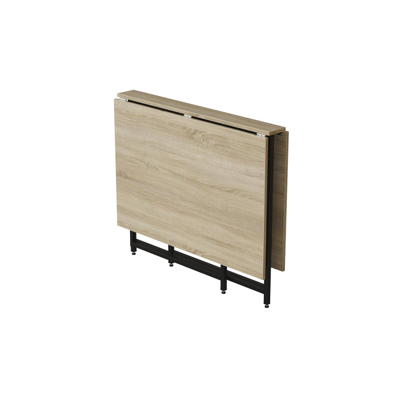 Стол трансформер книжка Вуди Ferrum-decor 75x130x90 Черный металл ДСП Дуб Сонома 16 мм (FRD-106746)