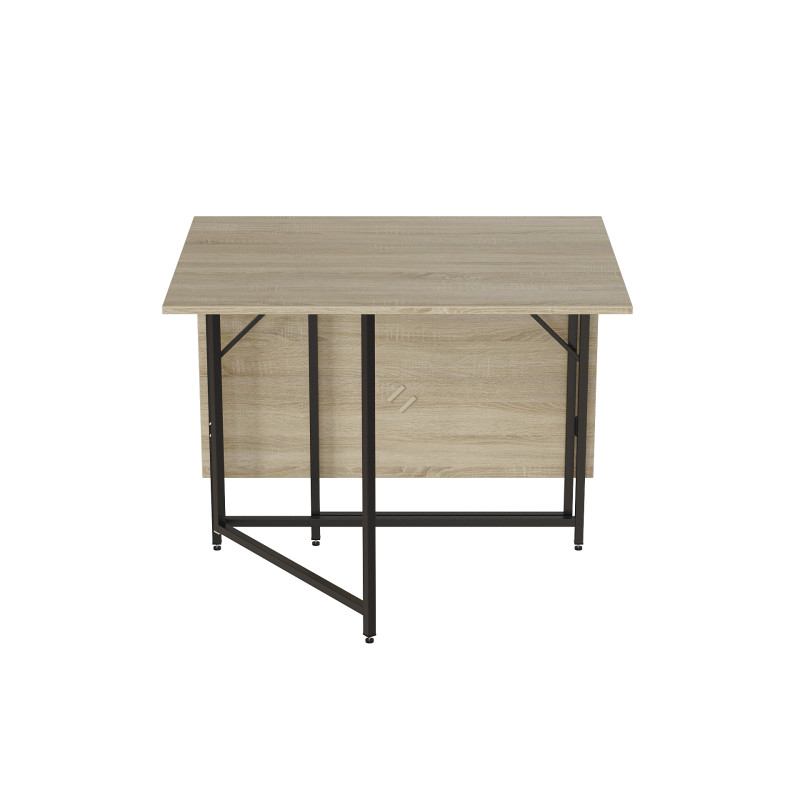 Стол трансформер книжка Вуди Ferrum-decor 75x130x90 Черный металл ДСП Дуб Сонома 16 мм (FRD-106746)