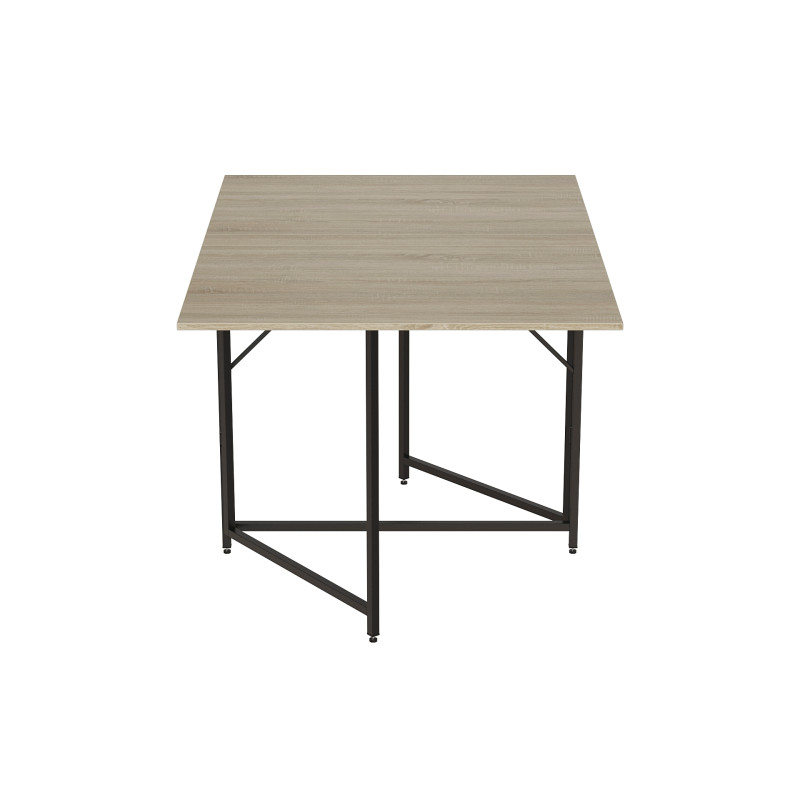 Стол трансформер книжка Вуди Ferrum-decor 75x130x90 Черный металл ДСП Дуб Сонома 16 мм (FRD-106746)