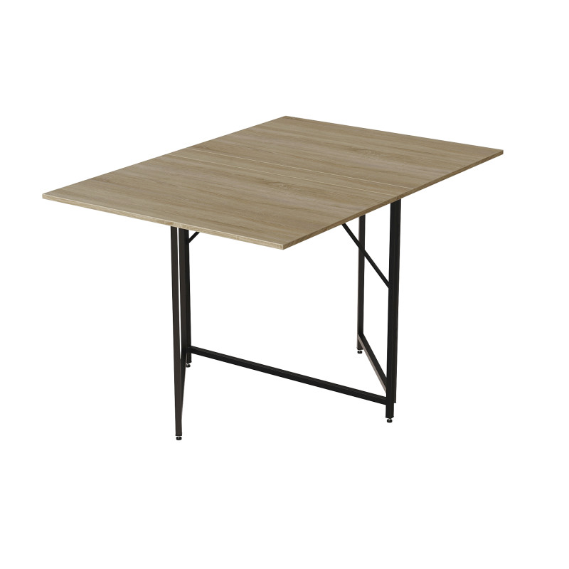 Стол трансформер книжка Вуди Ferrum-decor 75x130x90 Черный металл ДСП Дуб Сонома 16 мм (FRD-106746)