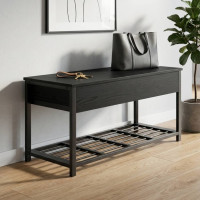 Банкетка с ящиком Ferrum-decor Дрейк 2 550x1200x400 металл Черный ДСП Сосна Кембра 16 мм (FRD-103068)