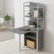 Стіл книжка з етажеркою Практик 2 Ferrum-decor 1555x640x990 Білий метал ДСП Бетон 16 мм (FRD-104638)