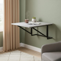 Стол раскладной Александр 7 Ferrum-decor 750x600x700 Черный металл ДСП Бетон 16 мм (FRD-104898)