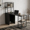Стіл-тумба трансформер Смарт 3/2 з етажеркою Ferrum-decor 1430x1450x600 Чорний метал ДСП Сосна Кембра 16 мм (FRD-105118)
