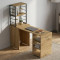 Стол-тумба трансформер Смарт 4/1 с этажеркой Ferrum-decor 1430x1450x500 Черный металл ДСП Дуб Артизан 16 мм (FRD-105128)
