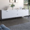 Тумба под телевизор с ящиками LION Wood с черными ножками 160x40x65 см Нимфея Альба (белый) (LION-043132)