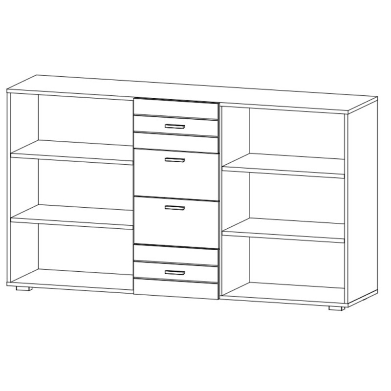 Комод 2Д4Ш Сокме Джейкоб 160x90x40,2 Дуб вікінг/Білий (SKM-081284)