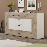 Комод 2Д4Ш Сокме Джейкоб 160x90x40,2 Дуб вікінг/Білий (SKM-081284)