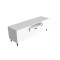Тумба Лестер на конусних ніжках Ferrum-decor 48x139x38 Чорний метал ДСП Білий 16 мм (FRD-106807)