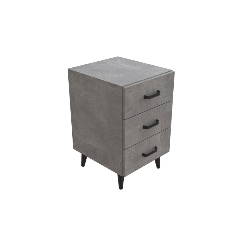 Тумба Вива 3 на конусных ножках Ferrum-decor 56,5x35x40 Черный металл ДСП Бетон 16 мм (FRD-106817)