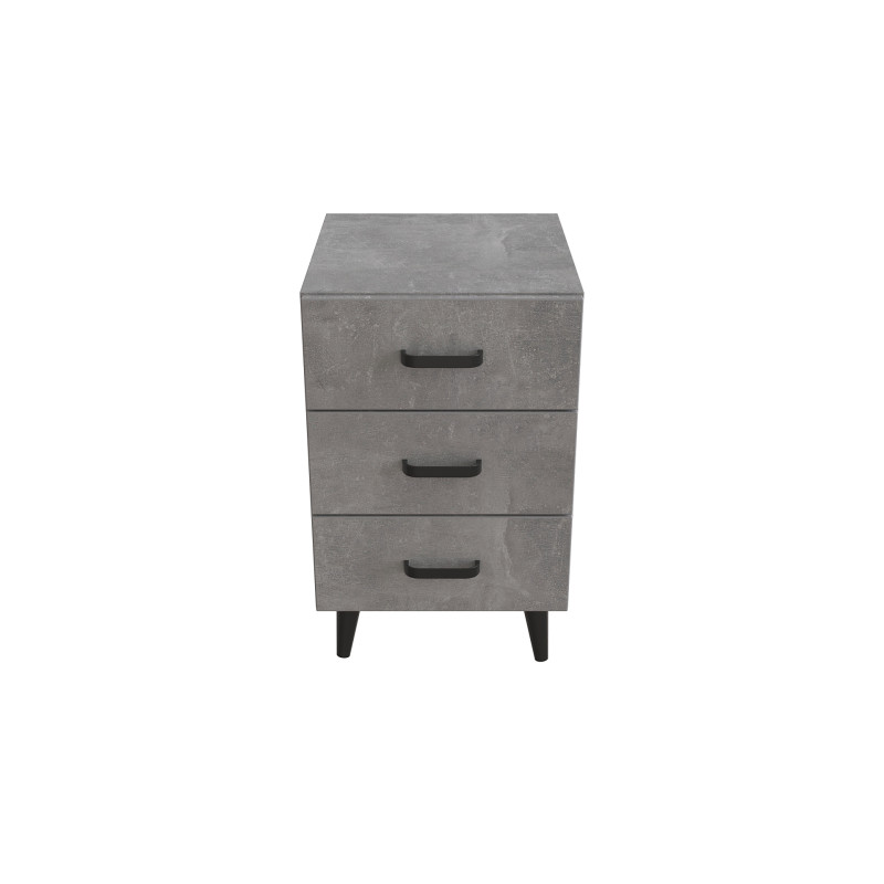 Тумба Вива 3 на конусных ножках Ferrum-decor 56,5x35x40 Черный металл ДСП Бетон 16 мм (FRD-106817)