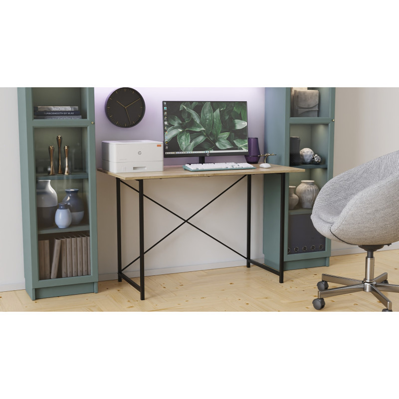 Стіл письмовий Line Лайт Ferrum-decor 750x1000x500 Чорний метал ДСП Дуб Сонома 16 мм (FRD-104839)