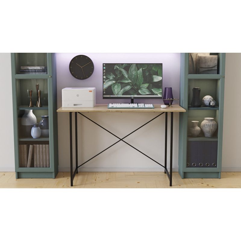 Стіл письмовий Line Лайт Ferrum-decor 750x1000x500 Чорний метал ДСП Дуб Сонома 16 мм (FRD-104839)