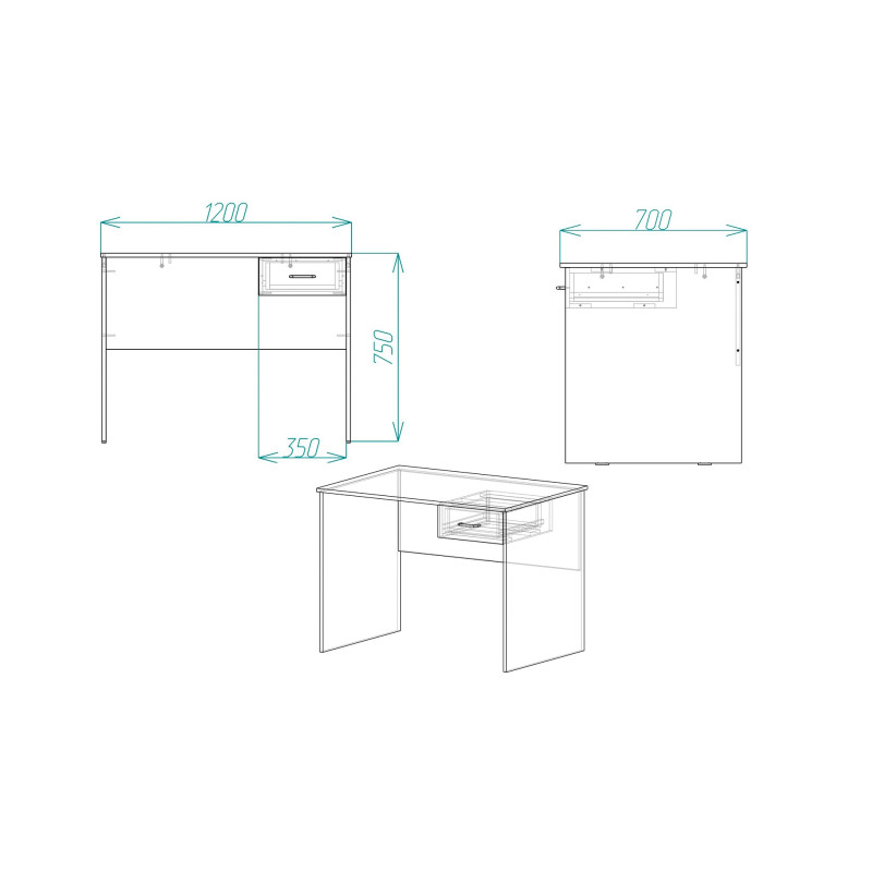 Стіл комп'ютерний Бад Ferrum-decor 750x1200x700 ДСП Дуб Сонома 16 мм (FRD-104779)