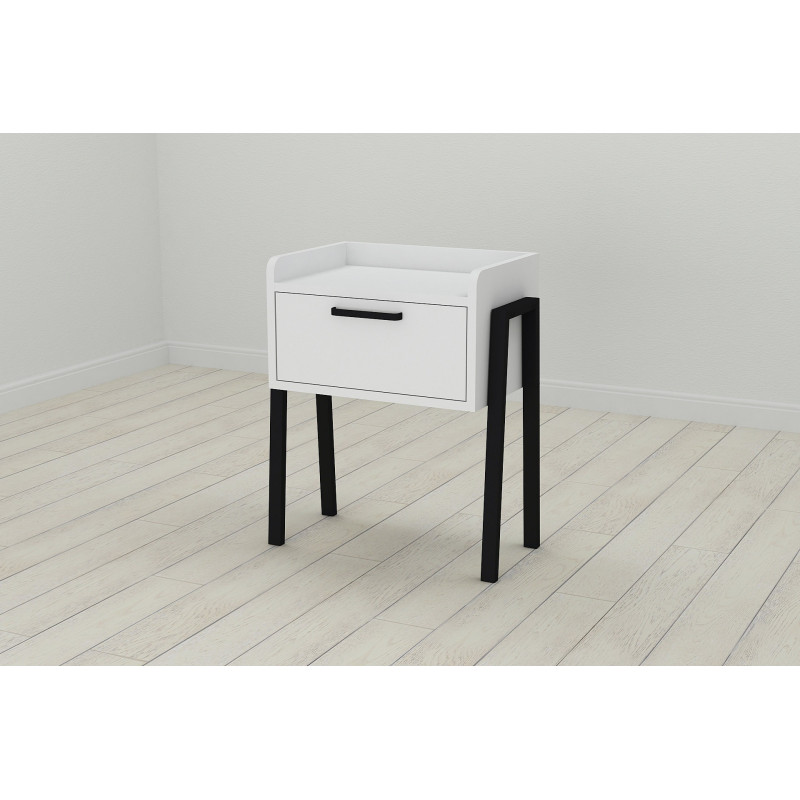 Тумба модульна Ferrum-decor Бетті 540x450x320 метал Чорний ДСП Біле 16 мм (FRD-102989)