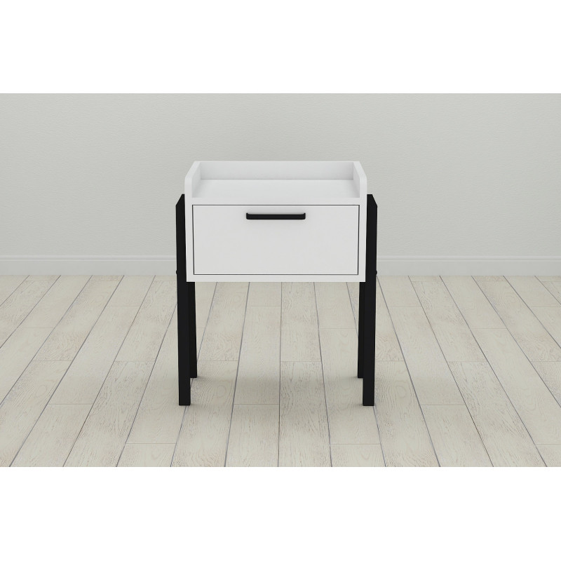 Тумба модульна Ferrum-decor Бетті 540x450x320 метал Чорний ДСП Біле 16 мм (FRD-102989)